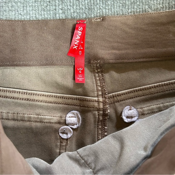 Spanx Stretch Twill Taupe Cropped Wide Leg Pants, Size L - Picture 12 of 15